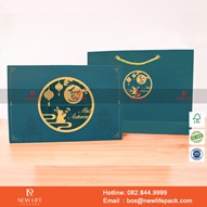 Hộp Trung Thu 6 bánh vuông nhỏ - Kiểu hộp diêm nắp rút - Giấy Ivory 350