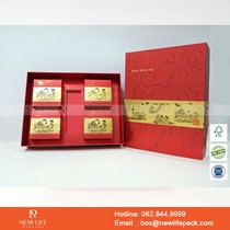 Hộp Trung Thu Cao Cấp NewlifePack Mẫu 03 - 4 Bánh - Kiểu Hộp Âm Dương