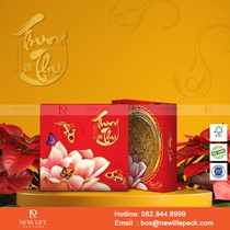 Mẫu Hộp Trung Thu 1 Bánh 1 Cân - Nắp Liền Đáy