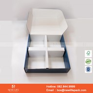 Bộ Hộp Trung Thu 4 Bánh - (mã V22) 200gr-250gr - Kiểu Hộp Xếp - Nắp Liền Đáy