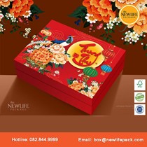 Bộ Hộp Trung Thu 4  Bánh - (Mã V26) 200gr-250gr - Kiểu Hộp Âm Dương