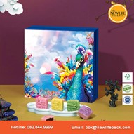 Bộ Hộp Trung Thu 4 Bánh - (mã V28) 200gr-250gr - Kiểu Hộp Xếp Nắp Liền Đáy